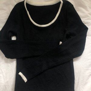 Brandy Melville Black Ribbed Cropped Sweater